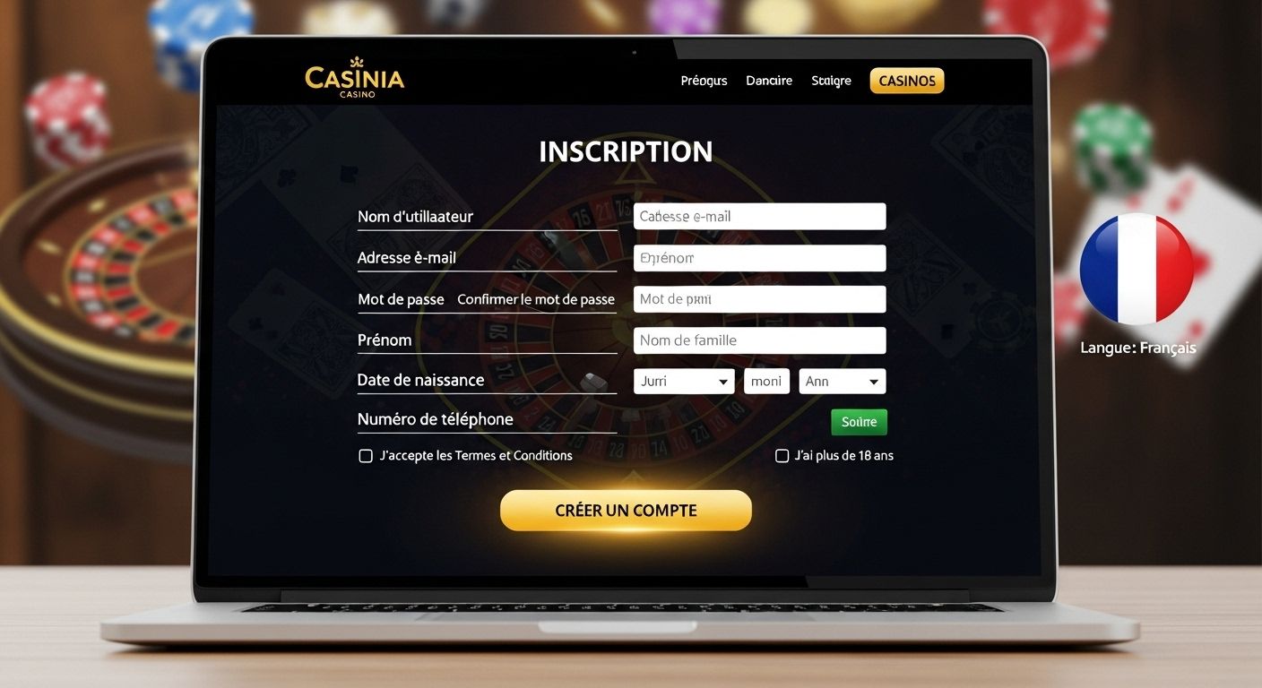 Comment s'inscrire create casino account